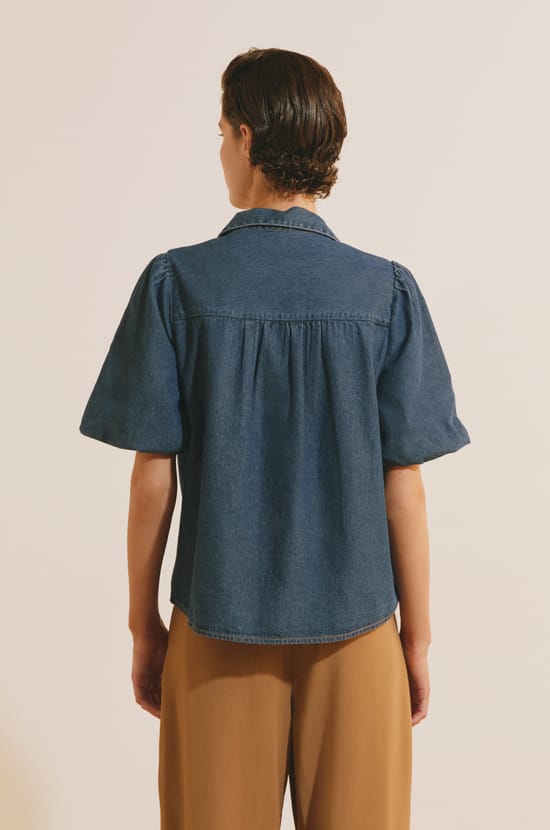 Chemise &agrave; manches courtes en coton;${refinementColor}