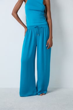 Wide-cut satin trousers;${refinementColor}