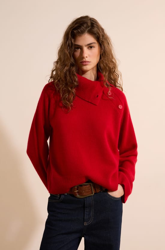 Pull col montant 100% cachemire;${refinementColor}