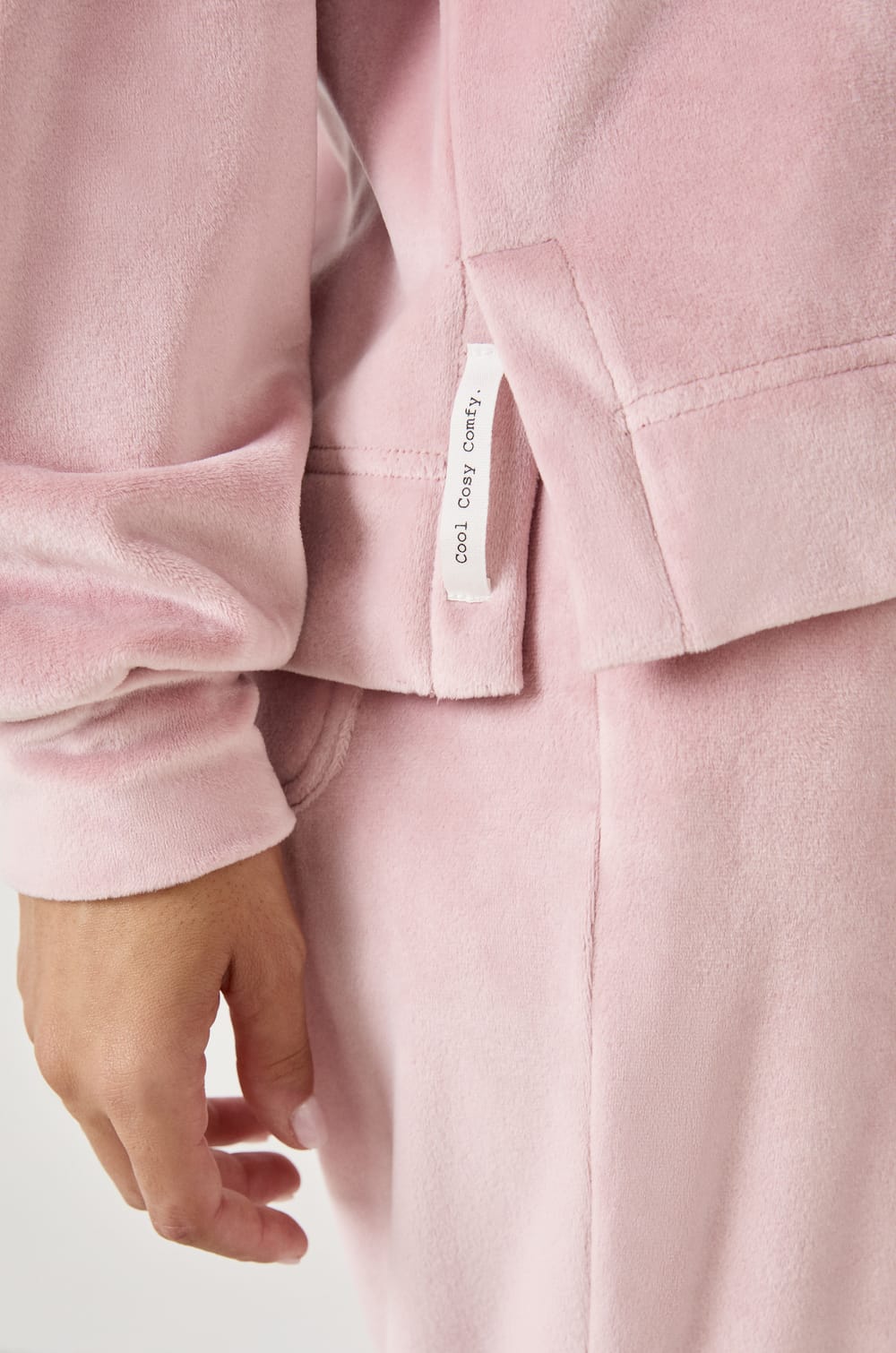 Bluza z kapturem o efekcie weluru;${refinementColor}