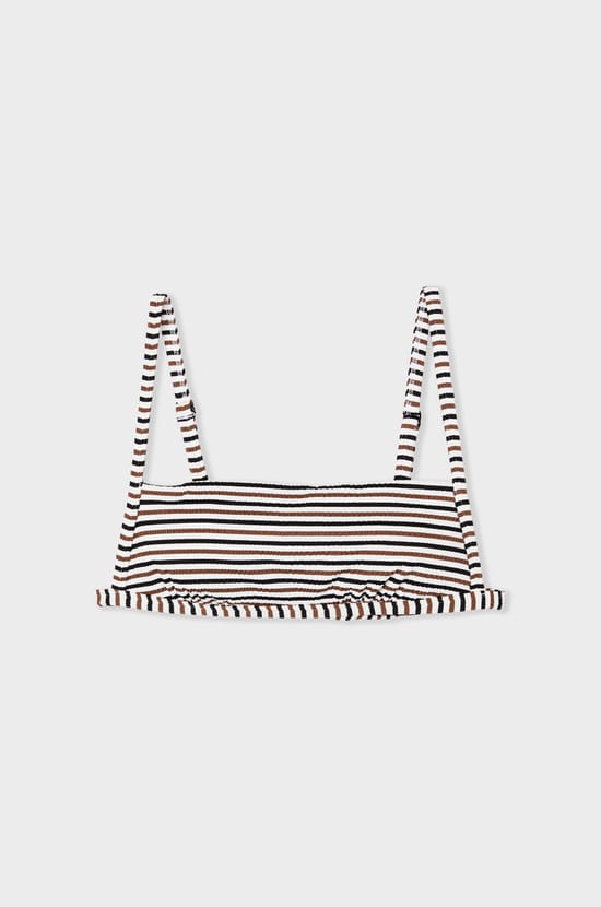 Striped Bandeau Bikini Top;${refinementColor}