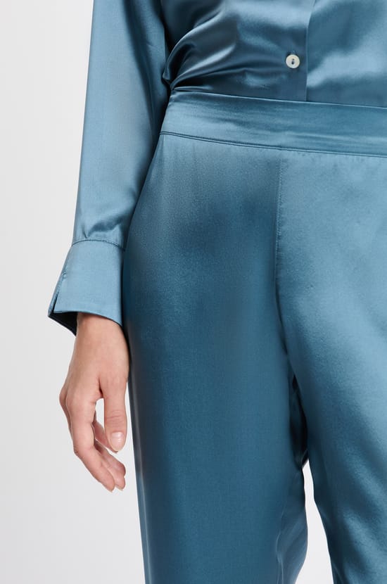 Pantalon de pyjama en soie;${refinementColor}