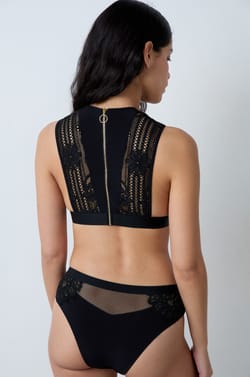 Wireless lace foulard bra;${refinementColor}