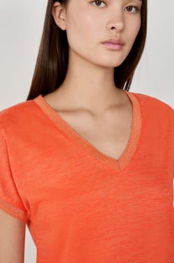 T-shirt manches courtes col V;${refinementColor}