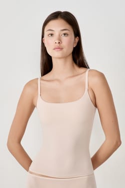 Microfiber Top with Integrated Bralette;${refinementColor}