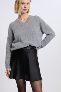 Jupe courte satin&eacute;e;${refinementColor}