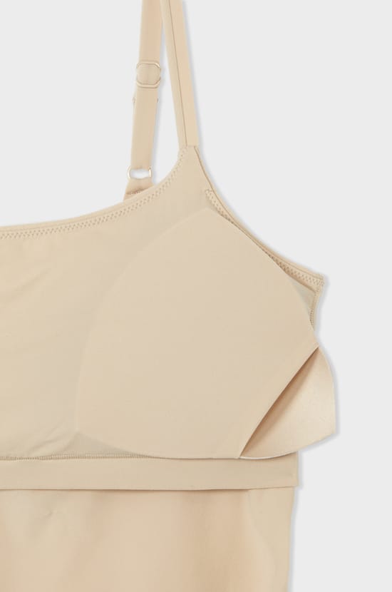 Microfibre top with built-in bralette;${refinementColor}