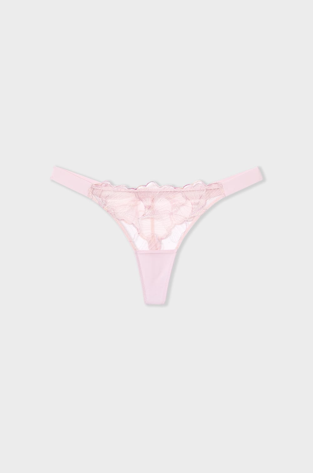 Tanga de hilo con encaje;${refinementColor}