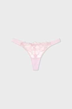 Tanga de hilo con encaje;${refinementColor}