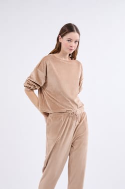 Sweatshirt de pyjama en velours;${refinementColor}