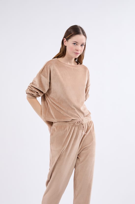 Sweatshirt de pyjama en velours;${refinementColor}