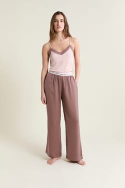Pantalon de pyjama taille &eacute;lastique "move, smile, sleep";${refinementColor}