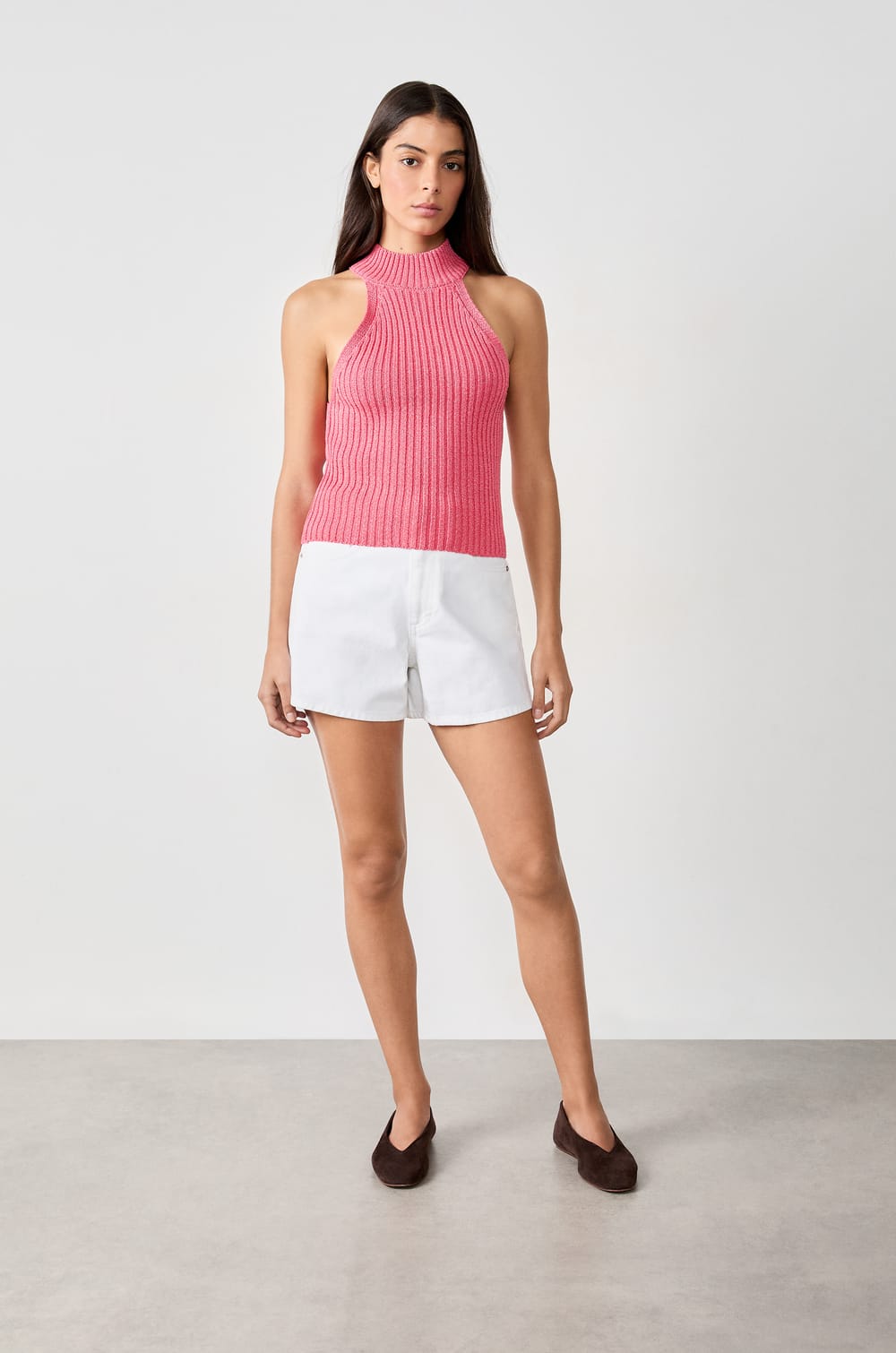Sleeveless Ribbed Top;${refinementColor}