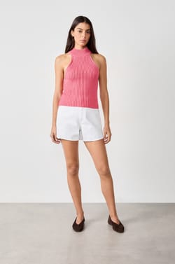 Sleeveless Ribbed Top;${refinementColor}