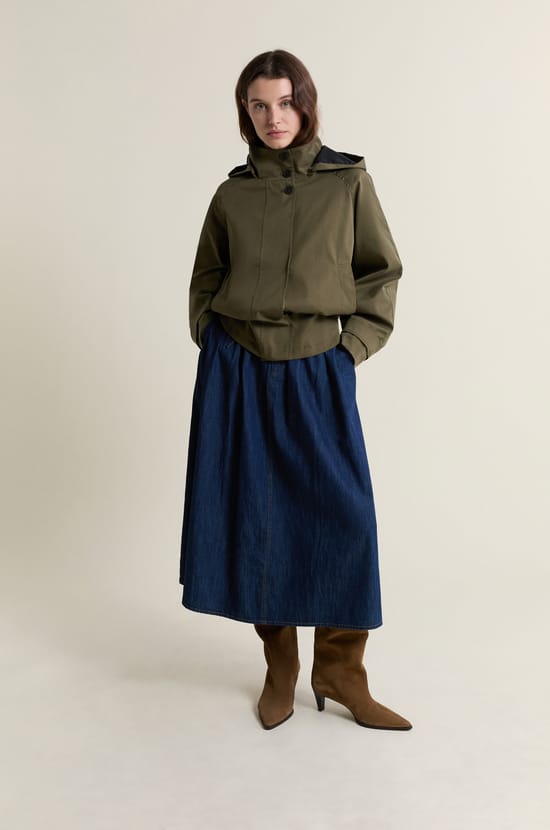 Trench &agrave; capuche avec coton;${refinementColor}