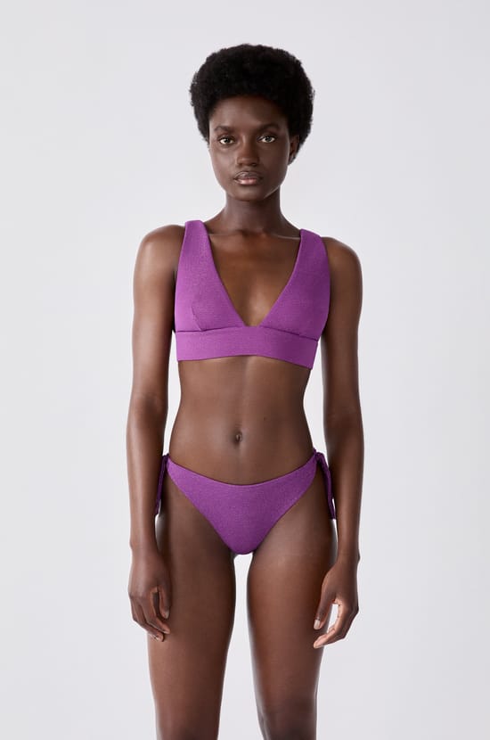 Tie-side Brazilian bikini bottom iridescent swimwear;${refinementColor}