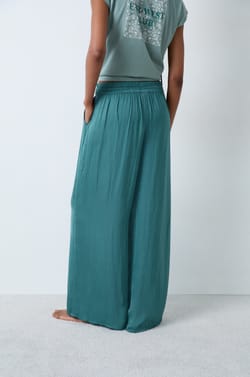 Wide-cut satin trousers;${refinementColor}