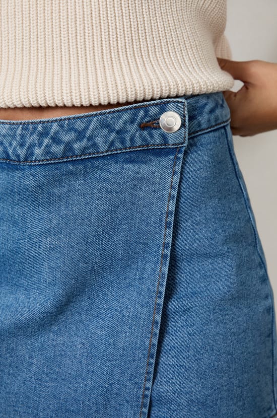 Denim Skort;${refinementColor}