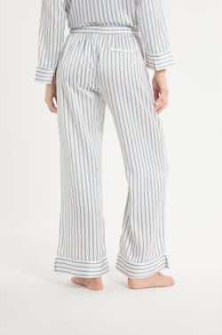 Pyjama Hose mit Streifen aus Satin;${refinementColor}