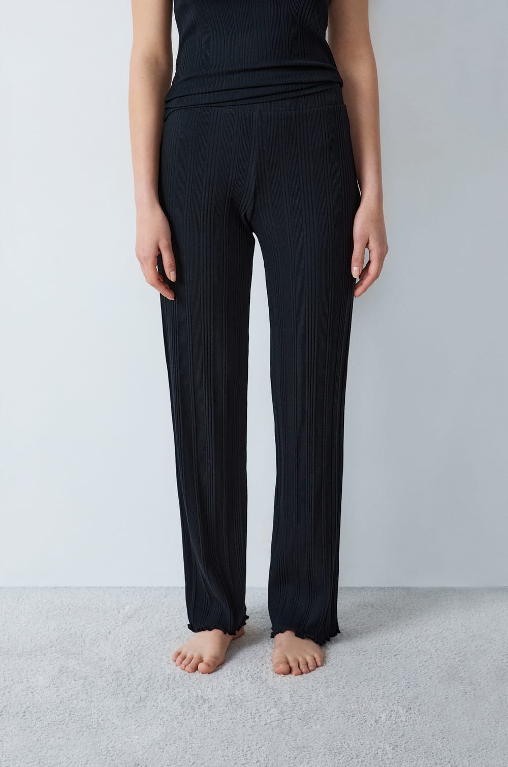 Pantalon de pyjama en maille côtelée Richelieu ;${refinementColor}