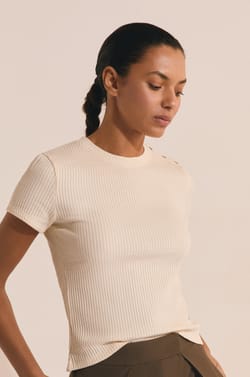 Ribbed Cotton T-shirt;${refinementColor}