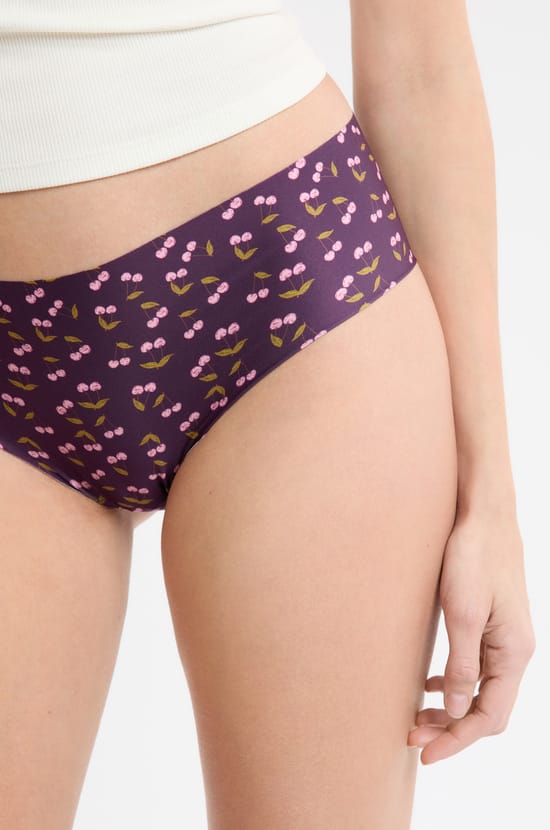 Hipster en microfibre sans couture à motifs cerises;${refinementColor}