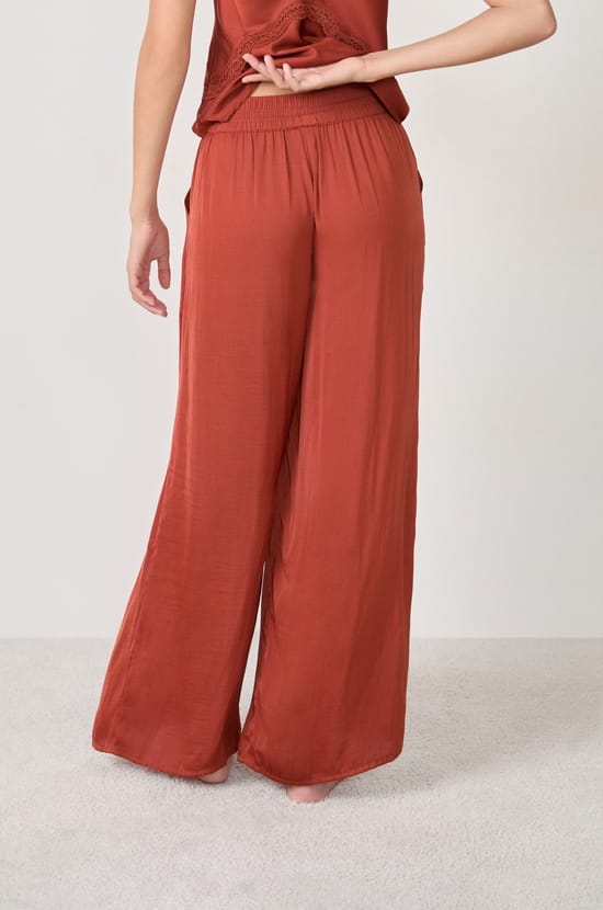 Wide-leg satin pyjama trousers;${refinementColor}