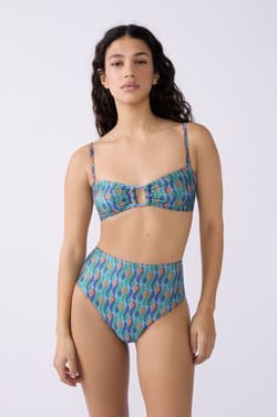Braguita de bikini de cintura alta brillante;${refinementColor}