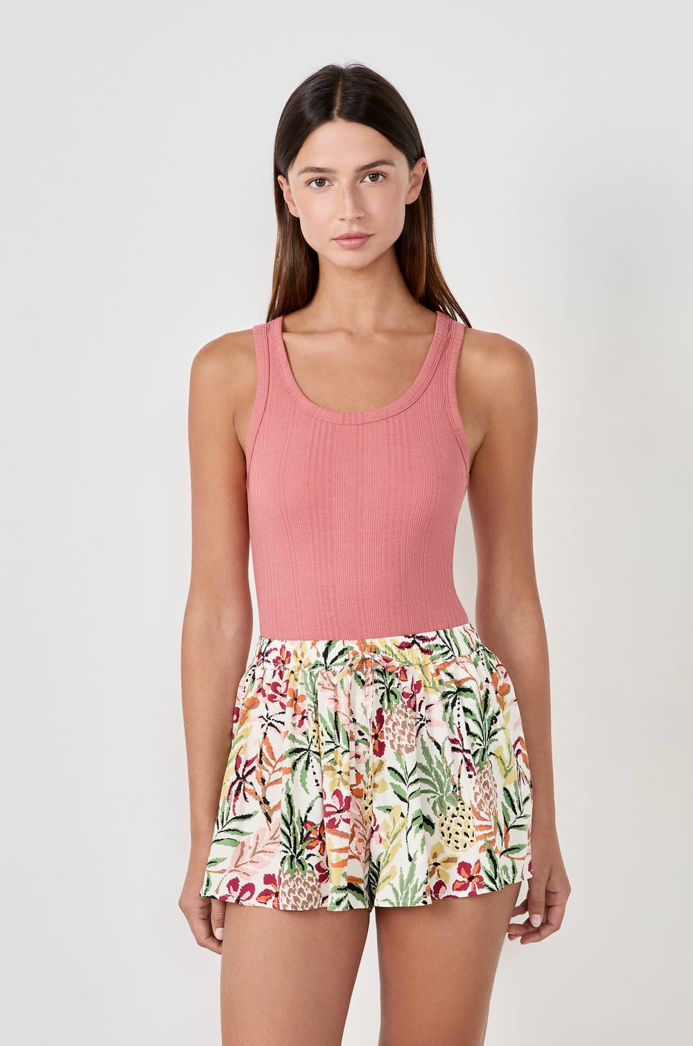Printed Pajama Shorts;${refinementColor}