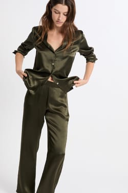 Pantalon de pyjama en soie;${refinementColor}