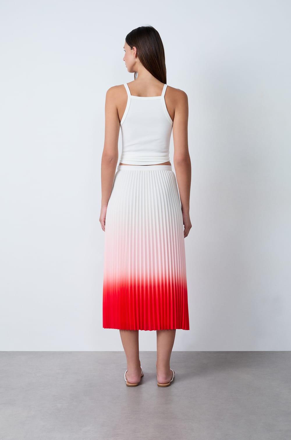 Long Pleated Skirt;${refinementColor}