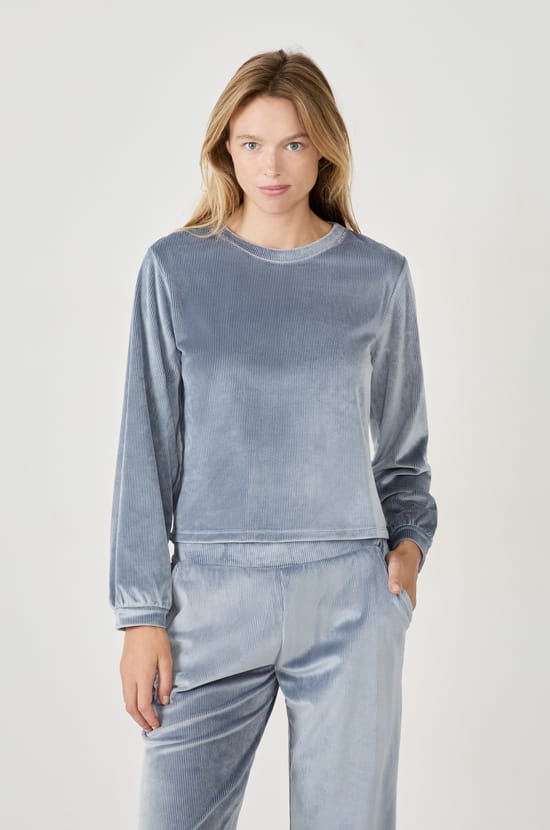 Sudadera con efecto terciopelo;${refinementColor}