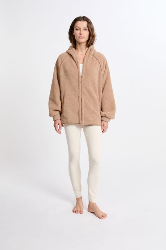Veste à capuche effet polaire;${refinementColor}