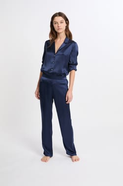 Pantalon de pyjama en soie;${refinementColor}