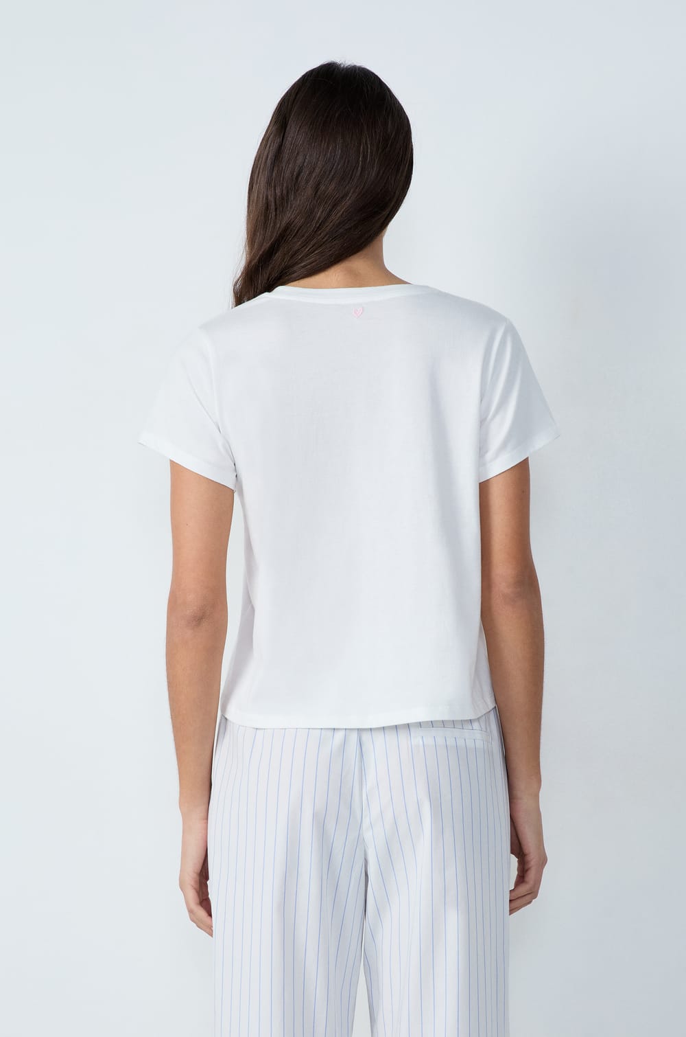 T-shirt manches courtes en coton brodé "Lucky you;${refinementColor}