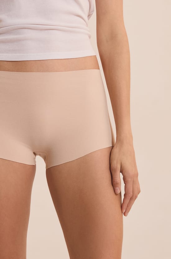 Short boyleg sans coutures en coton;${refinementColor}