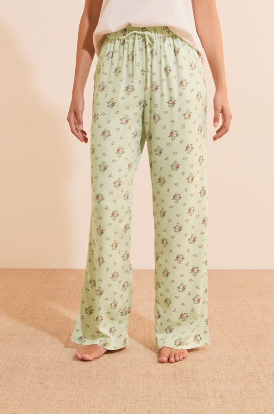 Pantalon de pyjama &agrave; motif fleuri;${refinementColor}