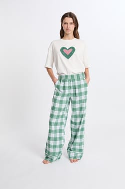 Pantalon de pyjama à carreaux en coton;${refinementColor}