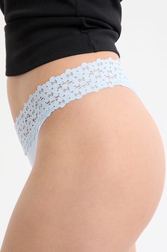 Microfibre and Lace Tanga;${refinementColor}