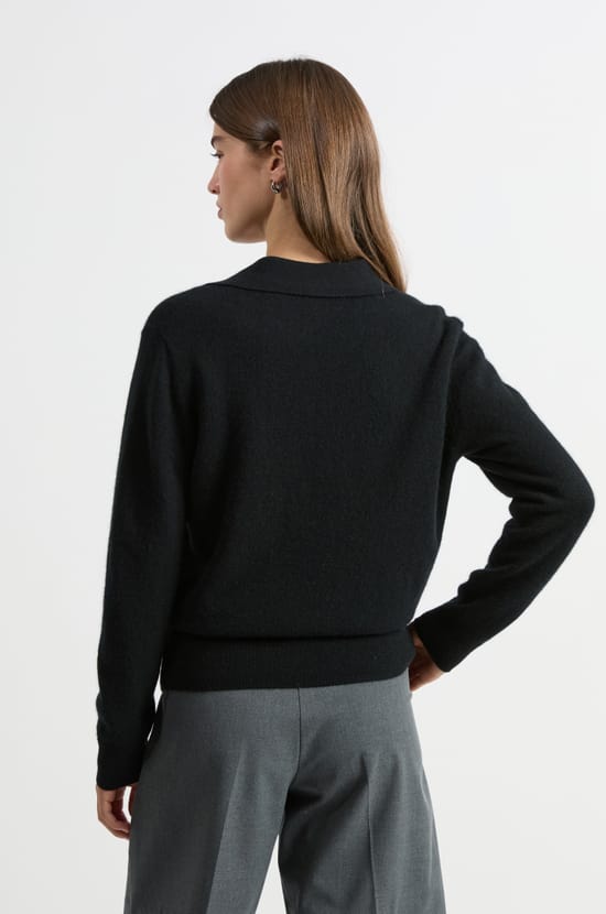 Pull col polo en cachemire;${refinementColor}