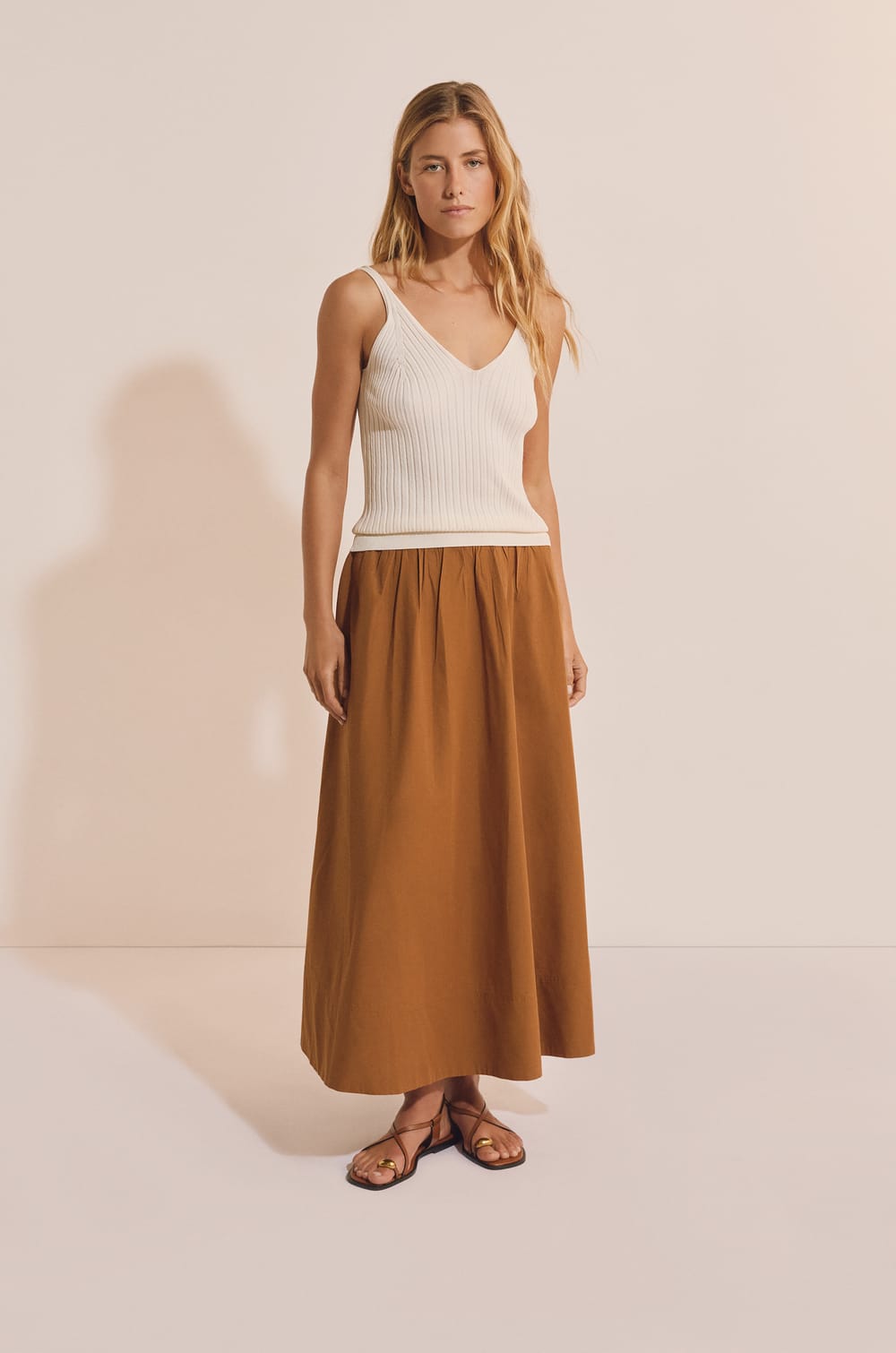 Jupe longue en coton;${refinementColor}