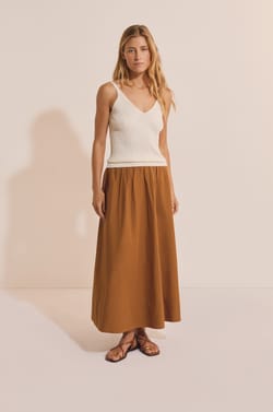 Jupe longue en coton;${refinementColor}