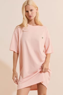 Chemise de nuit &agrave; motifs en coton;${refinementColor}