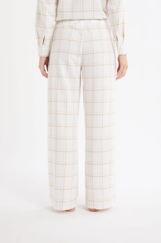 Pantalon de pyjama à carreaux en coton;${refinementColor}