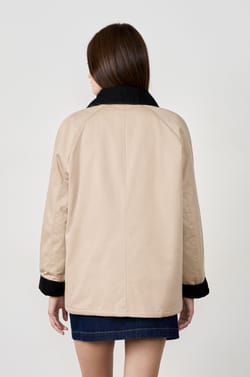 Blouson à col velours et coupe droite;${refinementColor}