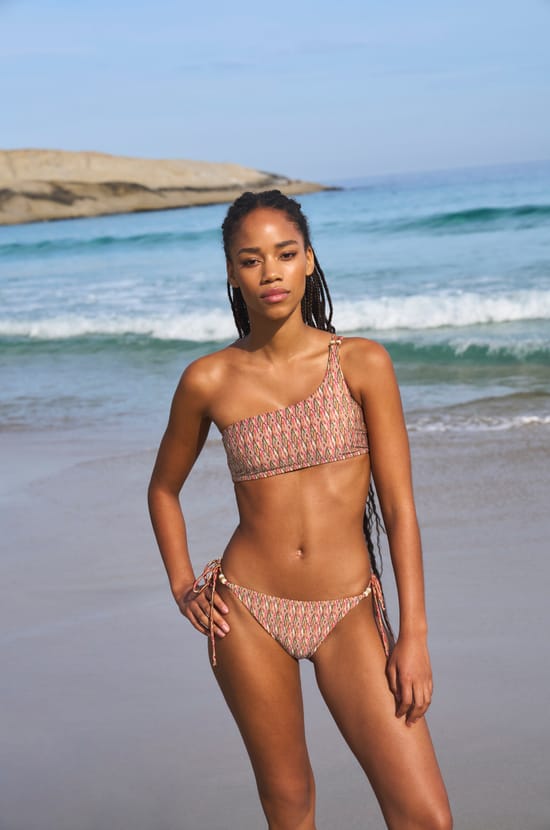 String tie bikini bottom with pattern;${refinementColor}