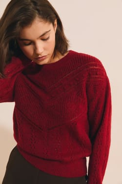 Pull manches longues en maille;${refinementColor}
