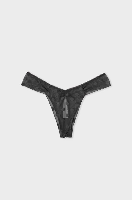 Tanga en tulle fendu;${refinementColor}