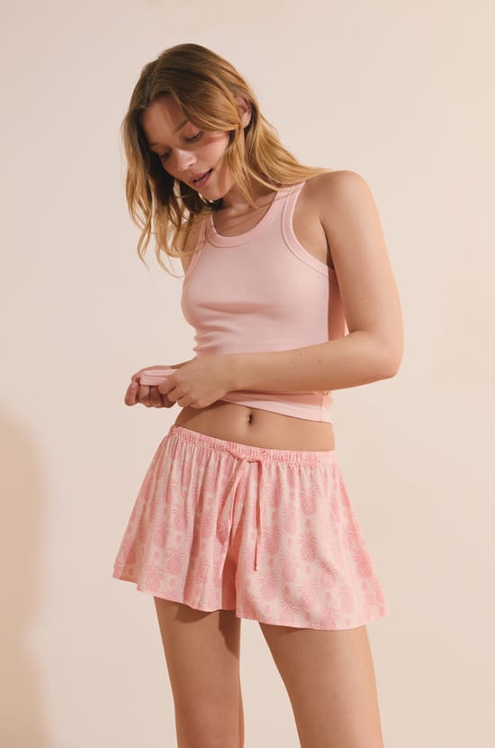 Pantal&oacute;n corto de pijama estampado;${refinementColor}