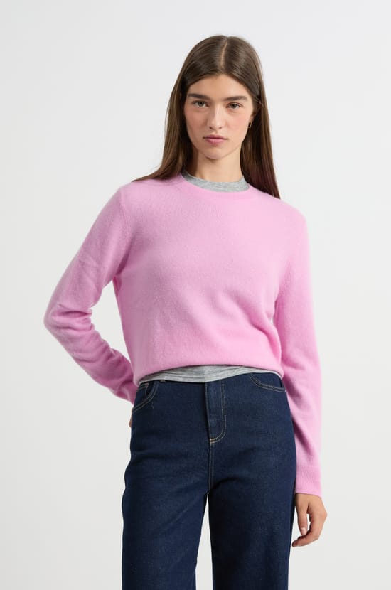 Pull col rond en cachemire;${refinementColor}